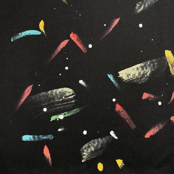 Gallery Black Short Sleeve Splash Print Letter T-Shirt - Picture 2 of 12